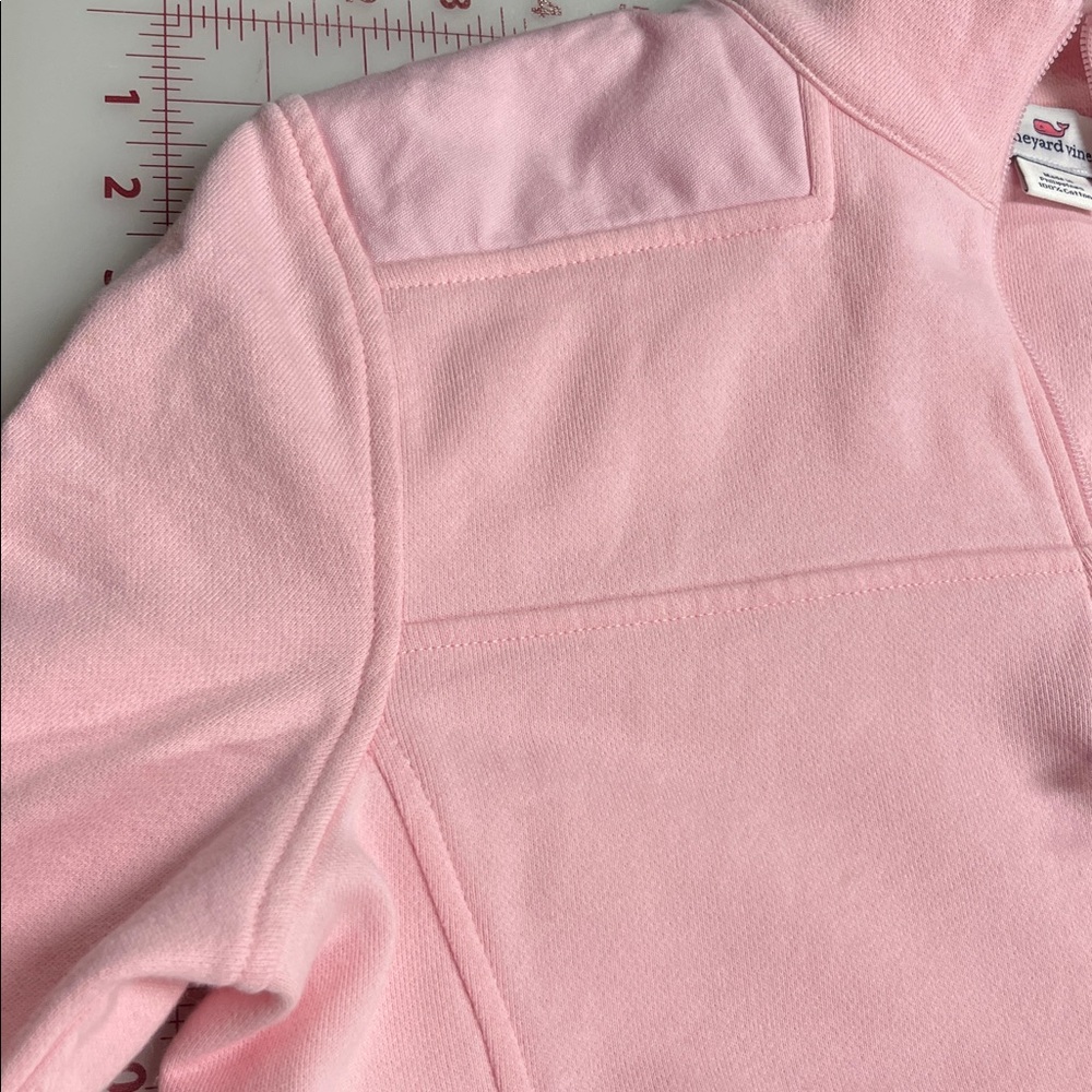 Vineyard Vines Casual Preppy Pink Quarter Zip Cotton Pop Up Collar Sweatshirt M - Picture 4 of 16
